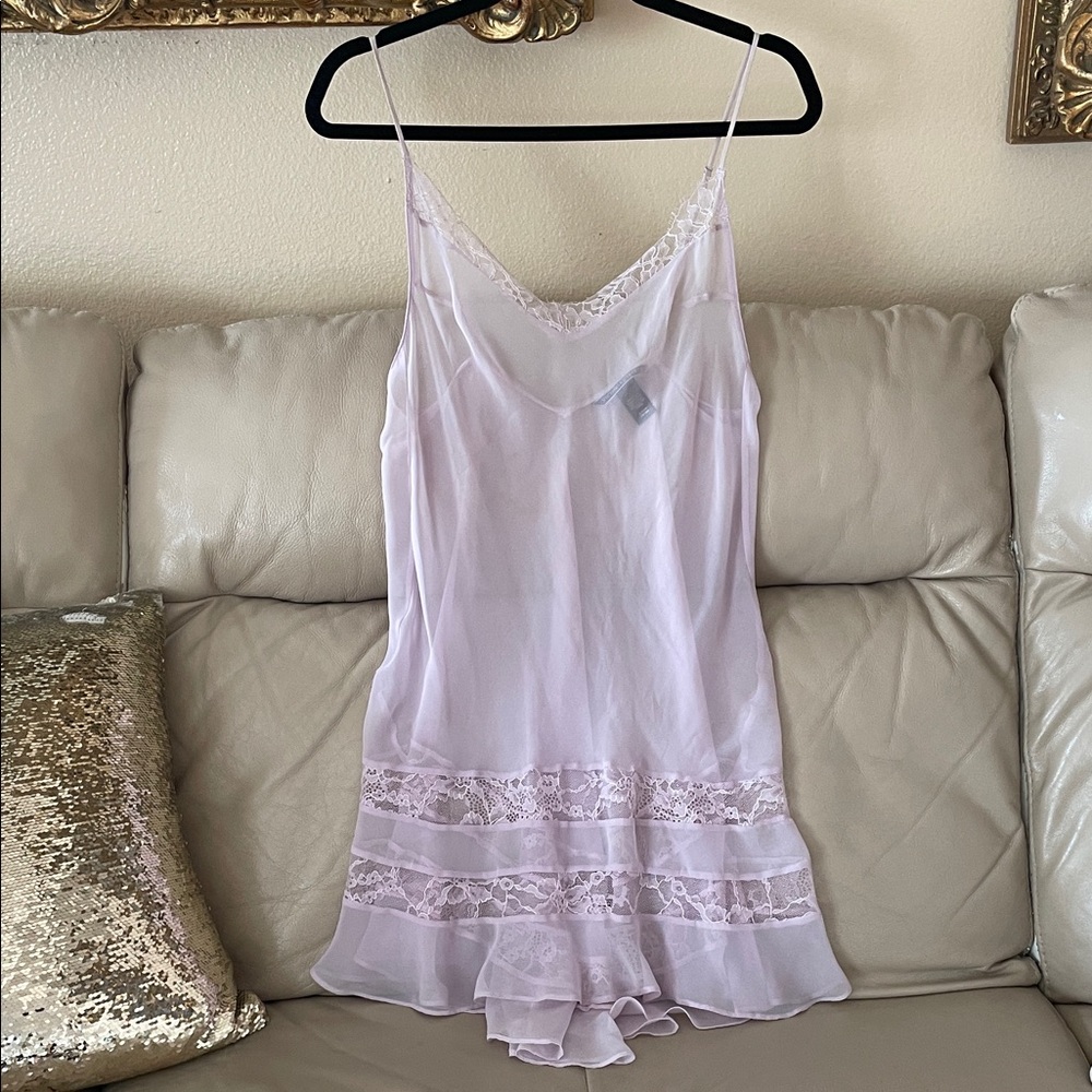 Mint Victoria's Secret Icy Lilac Slip Nightgown Lace